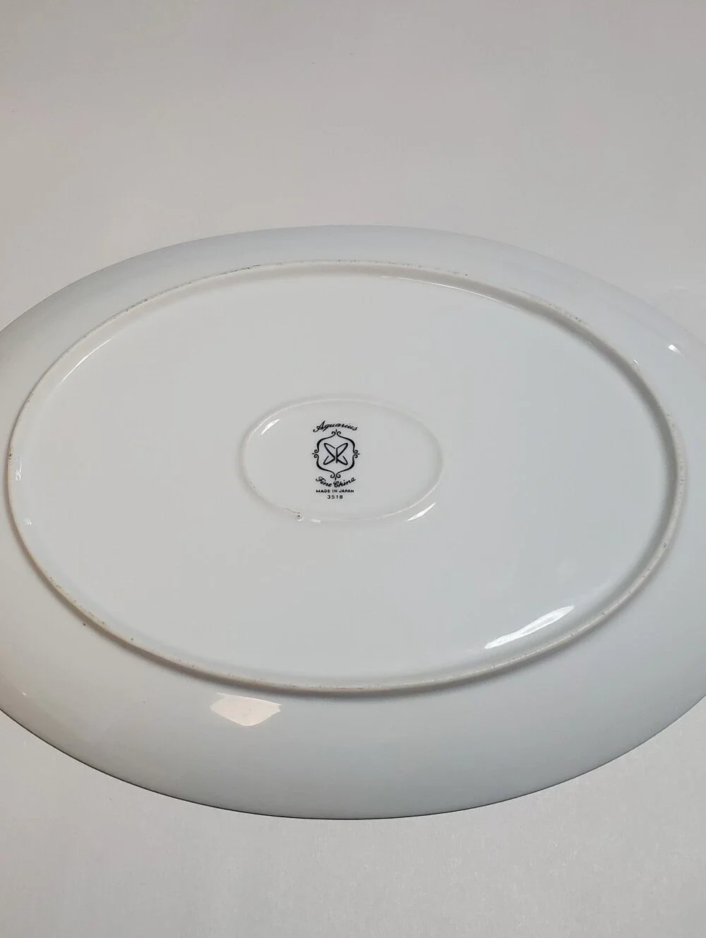 Vintage Sears AQUARIUS Fne China Oval Serving Dish. Black Gold Atomic Style Mid